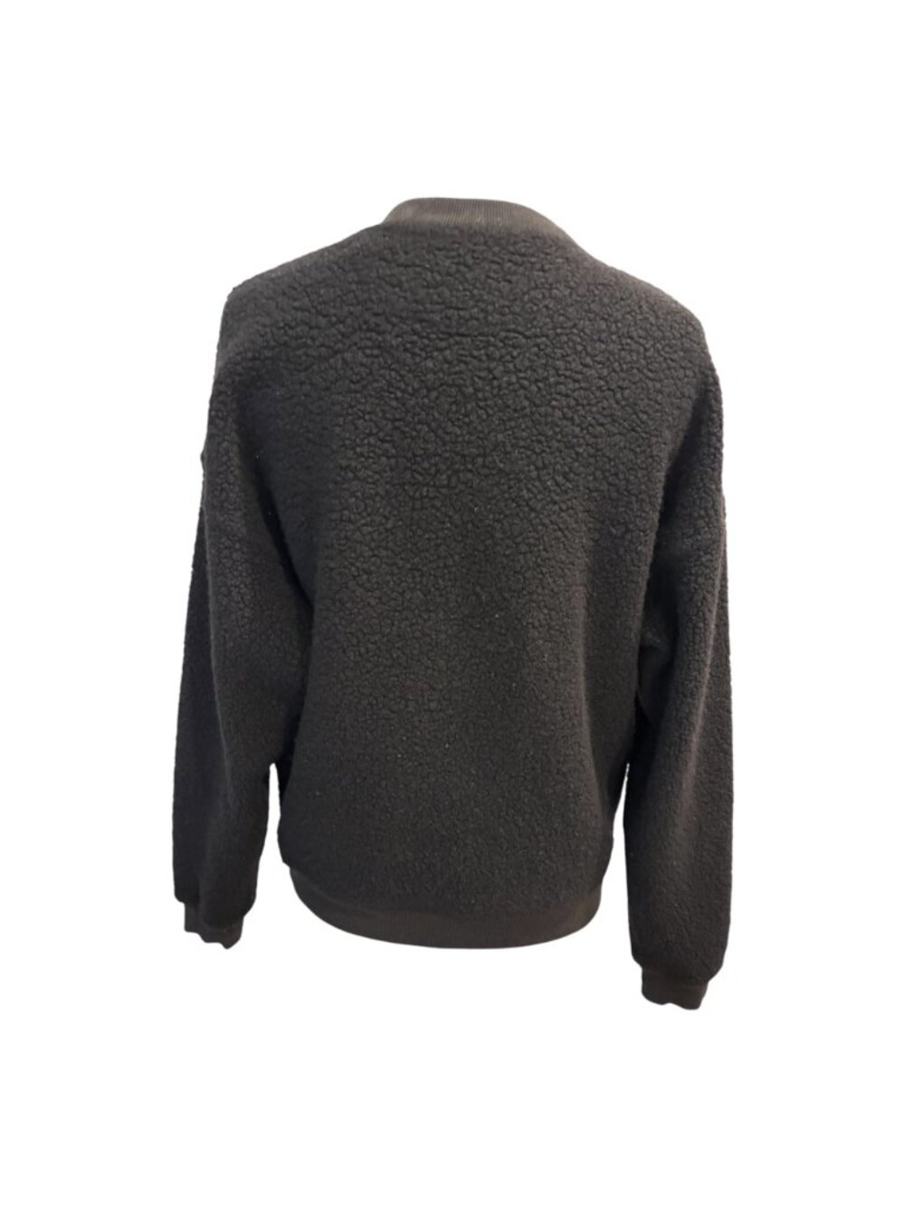 Outdoor Voices MegaFleece Crewneck Sweater M Black Wool Blend Sherpa Pullover - Picture 4 of 7